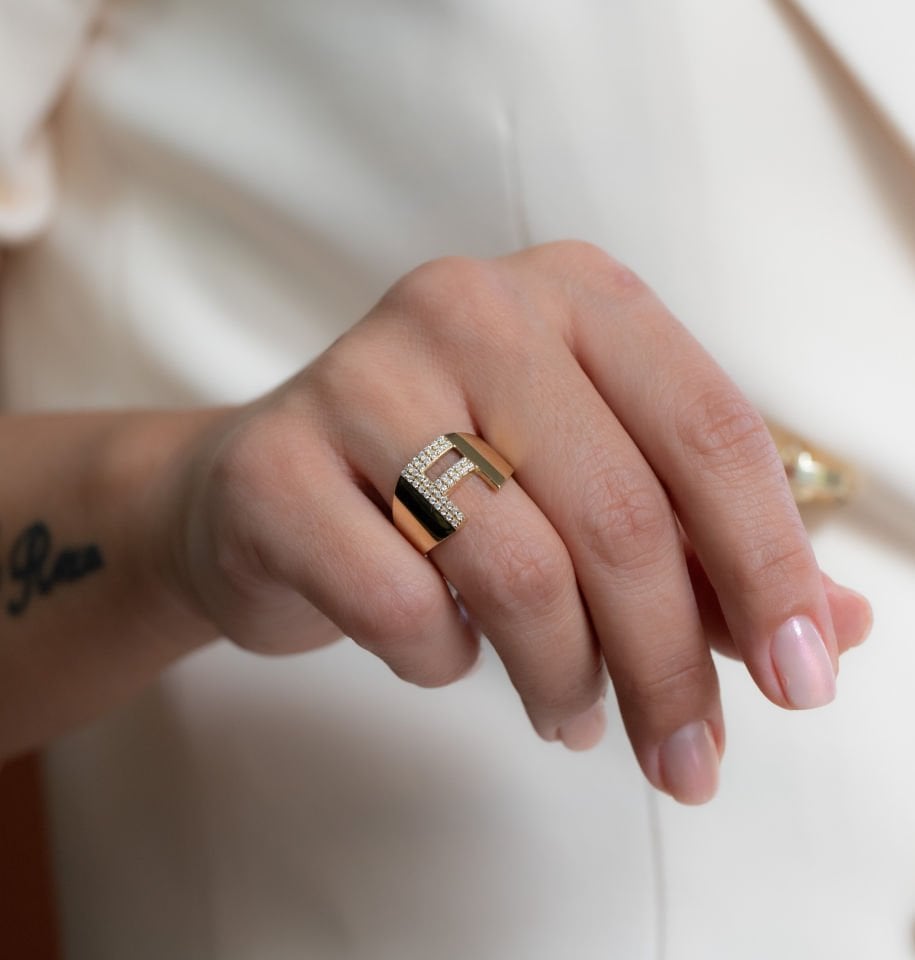 F HARF ALTIN YÜZÜK