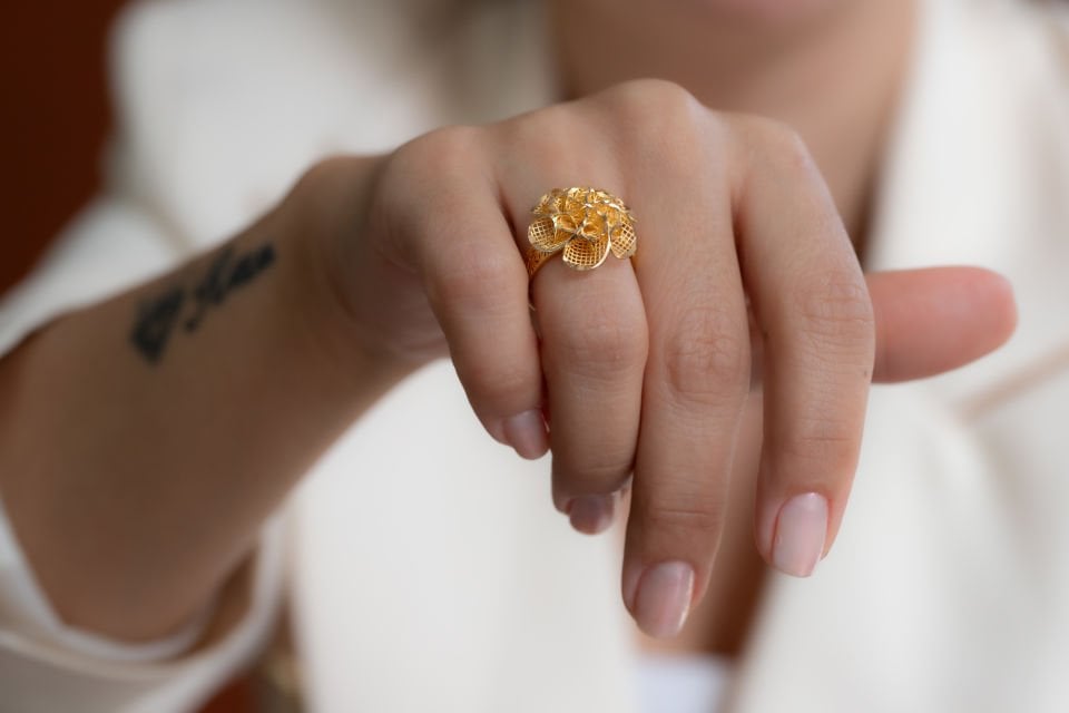 GÜL FANTEZİ ALTIN YÜZÜK