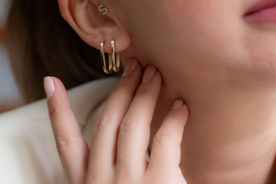 MİNİMAL HALKA ALTIN KÜPE