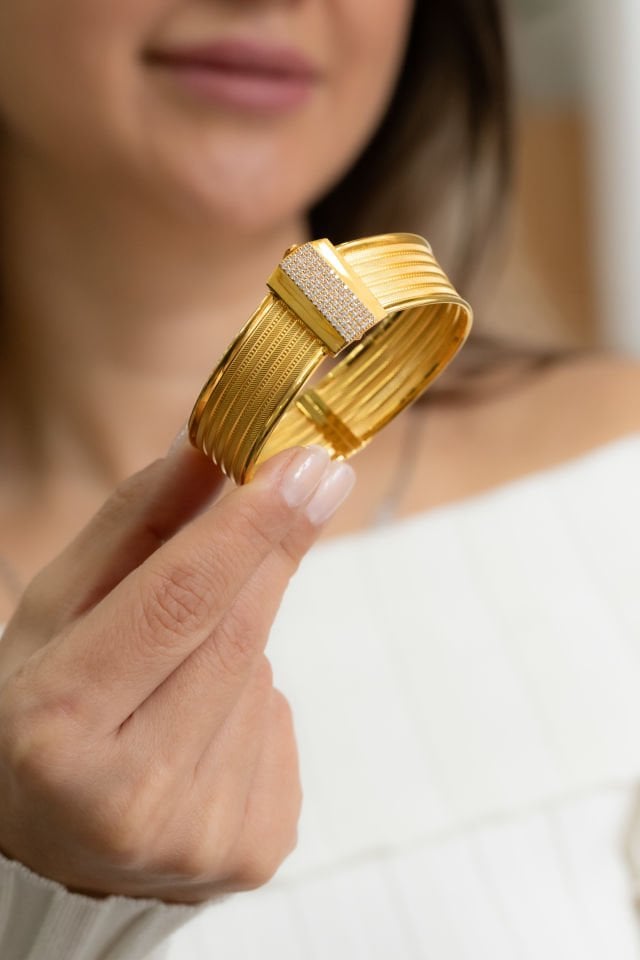 TAŞLI RİZE ALTIN BİLEKLİK KELEPÇE