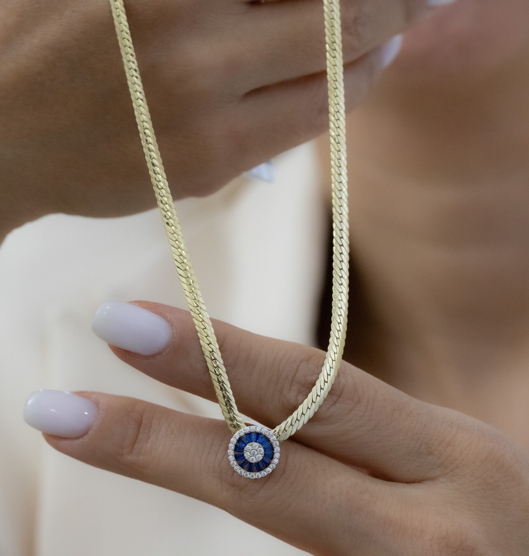 MAVİ TAŞLI ALTIN KOLYE