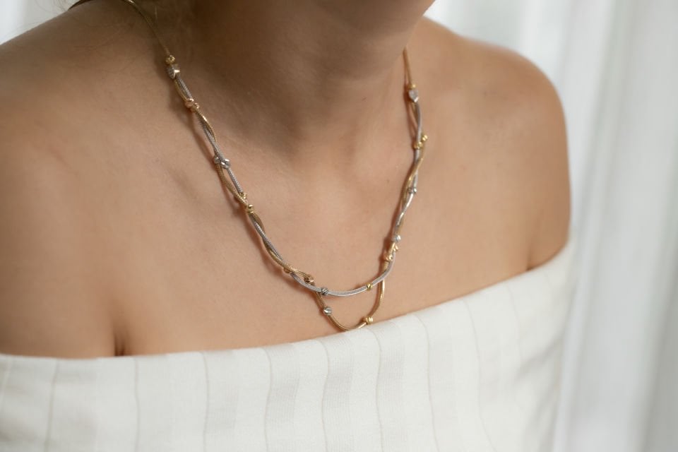 ÇİFT DORİKALI ALTIN KOLYE