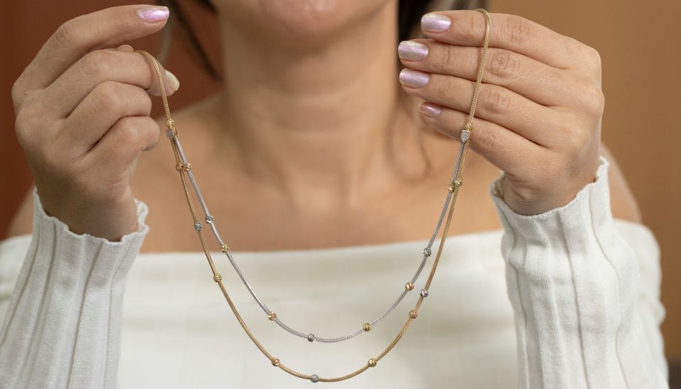 ÇİFT DORİKALI ALTIN KOLYE