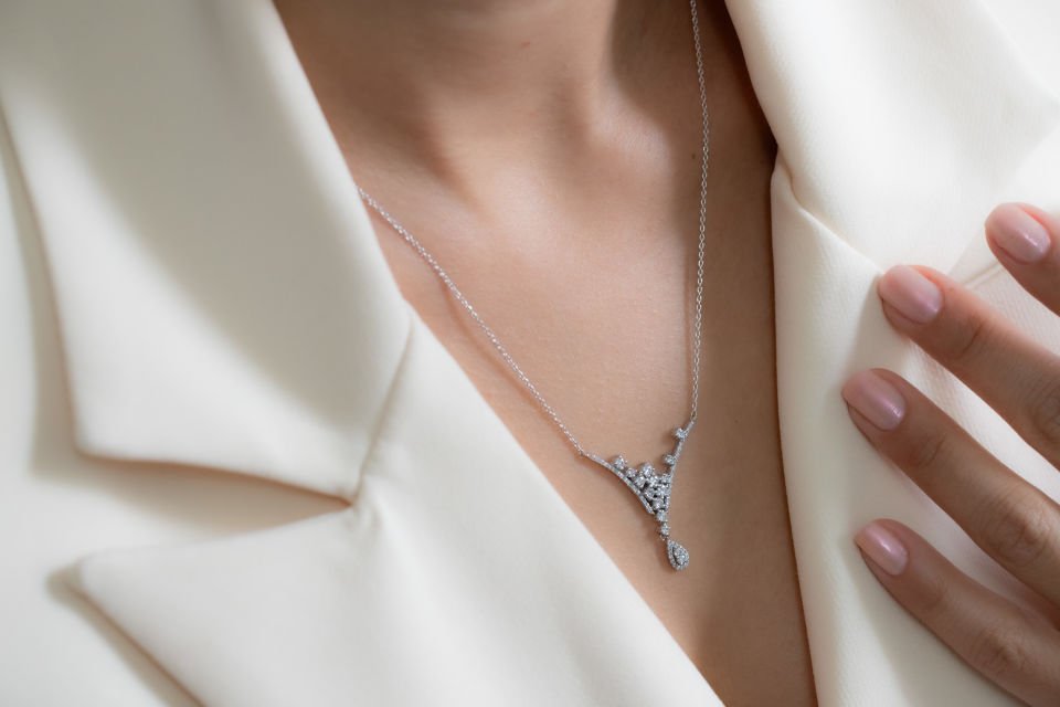 0.75 KARAT TASARIM PIRLANTA KOLYE