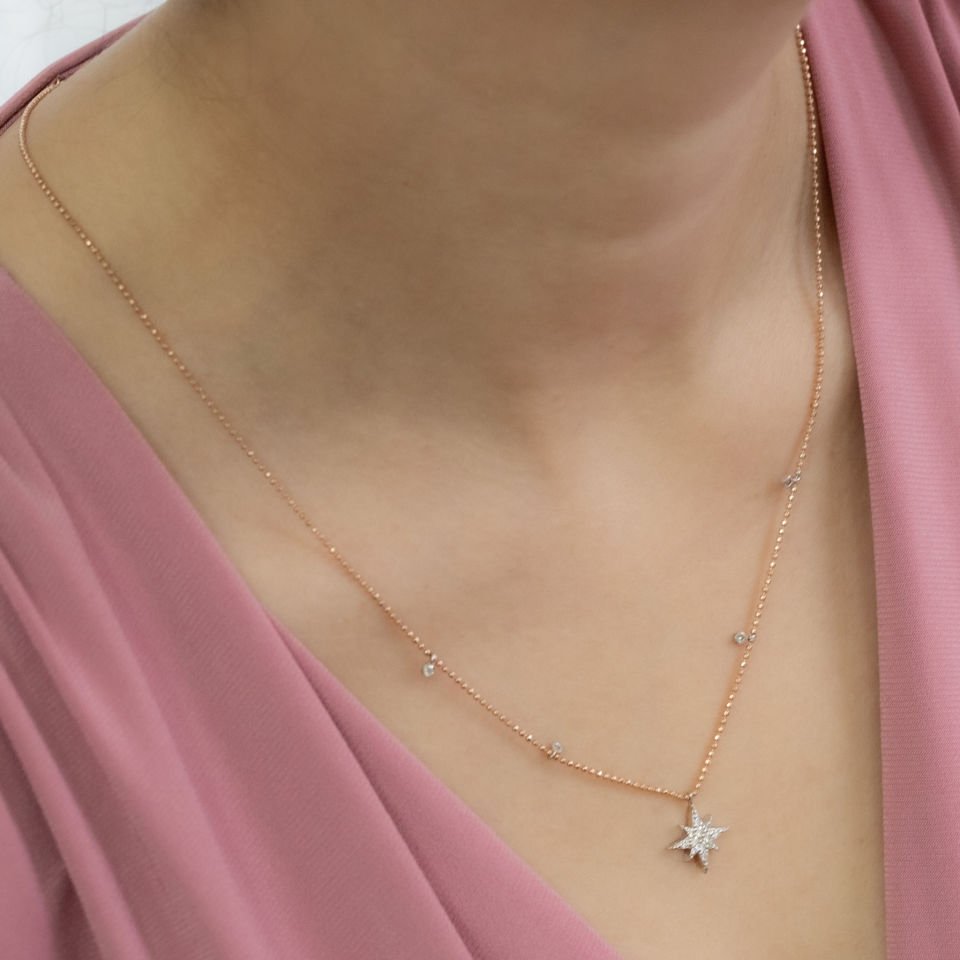 0.24 KARAT TASARIM PIRLANTA KOLYE
