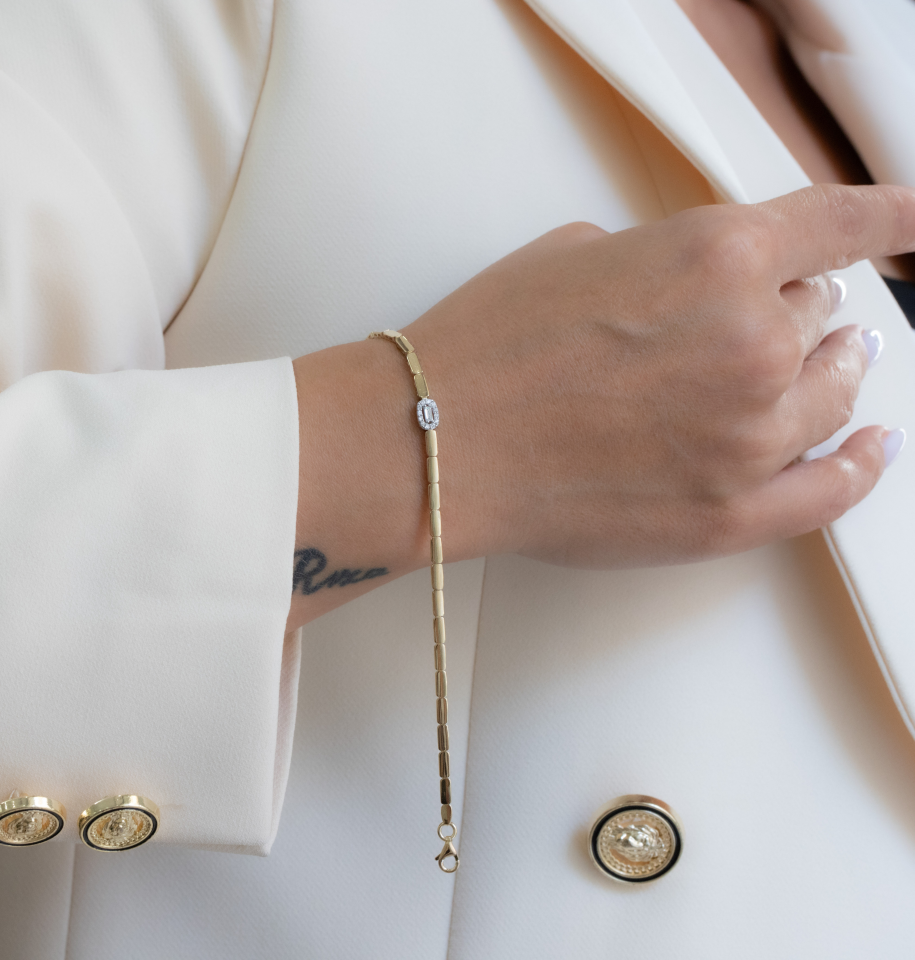 BAGET TAŞLI  ALTIN BİLEKLİK