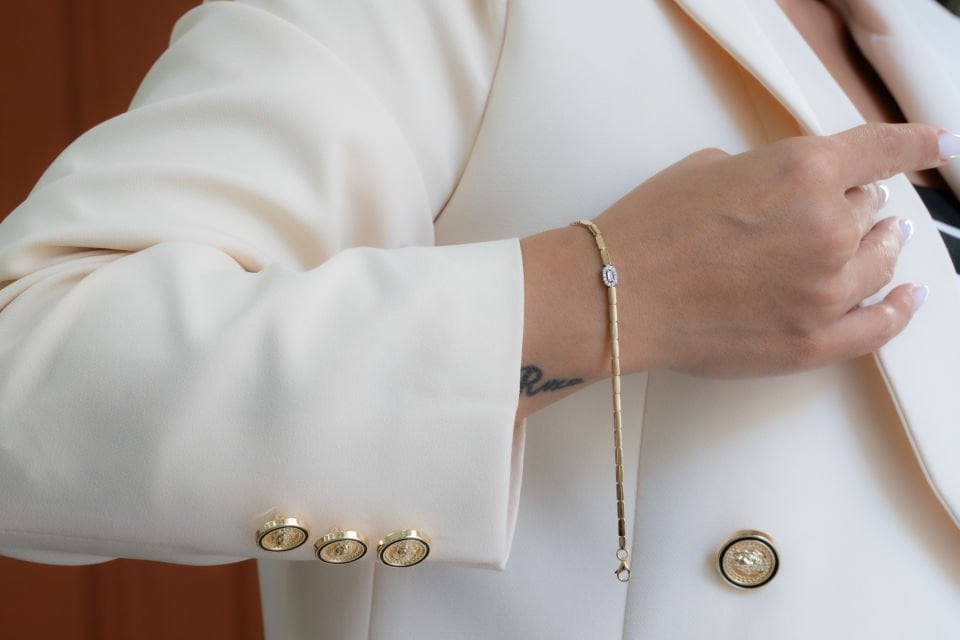 BAGET TAŞLI  ALTIN BİLEKLİK