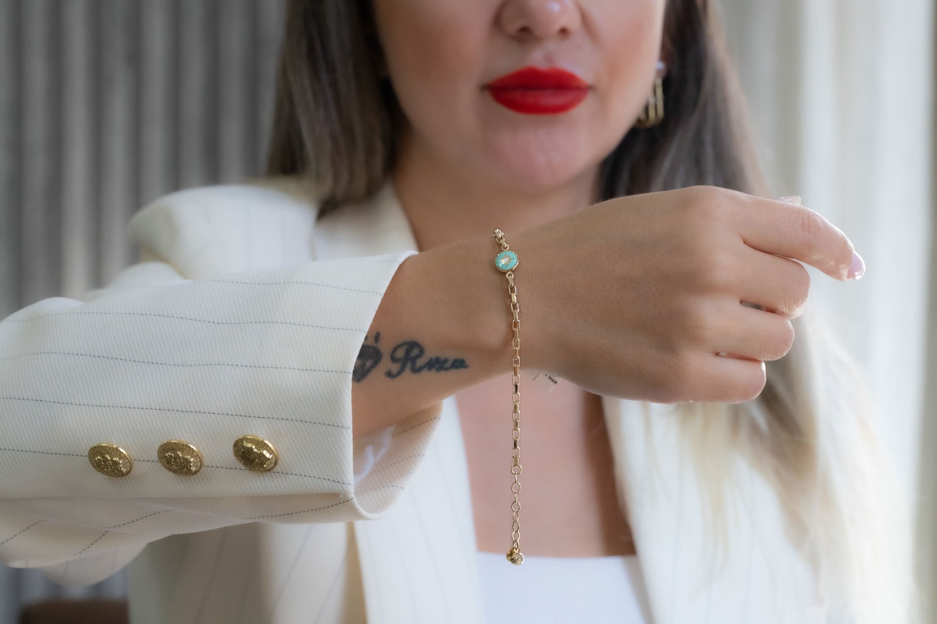 MAVİ MİNELİ ALTIN BİLEKLİK