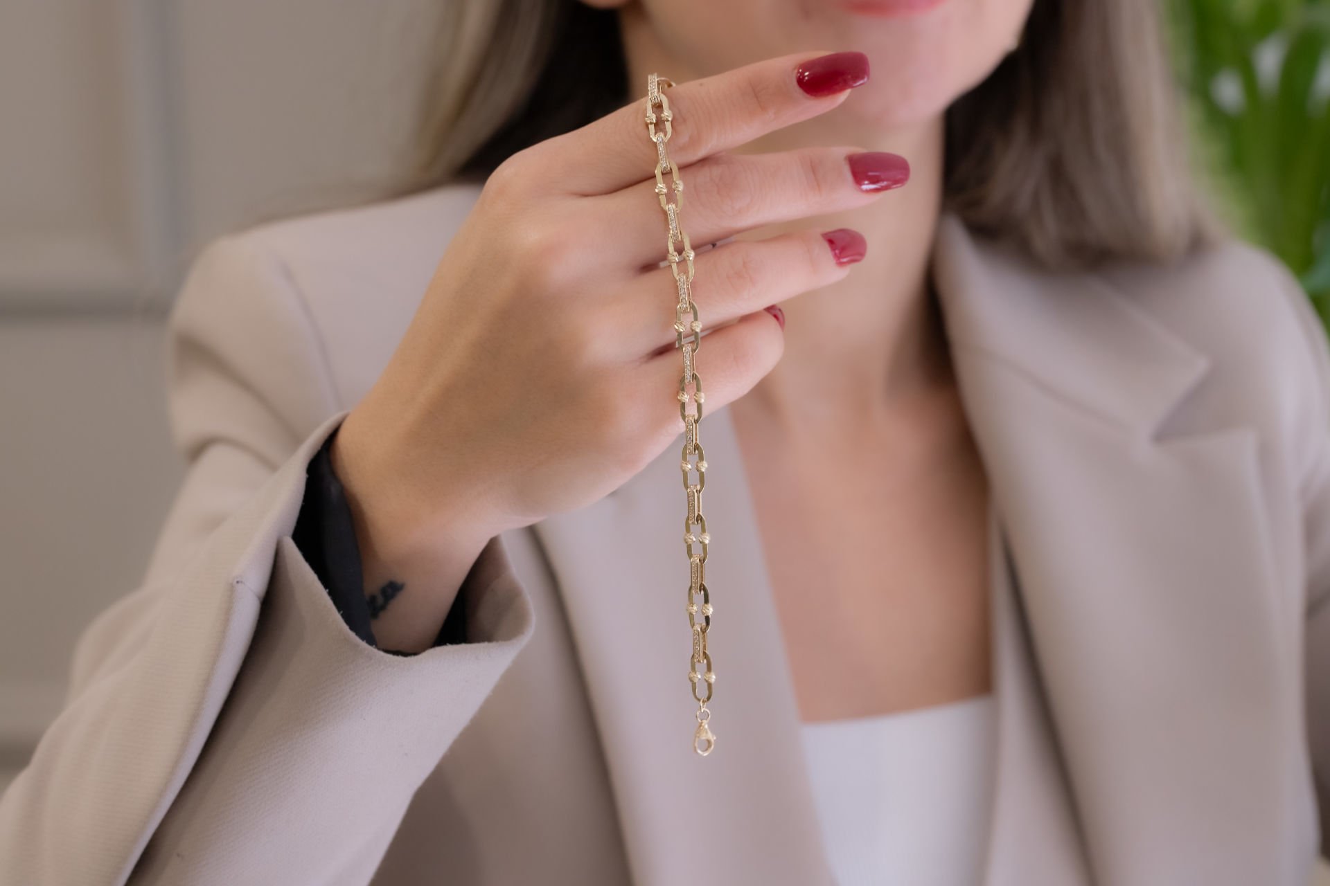 LUNA TAŞLI ALTIN BİLEKLİK