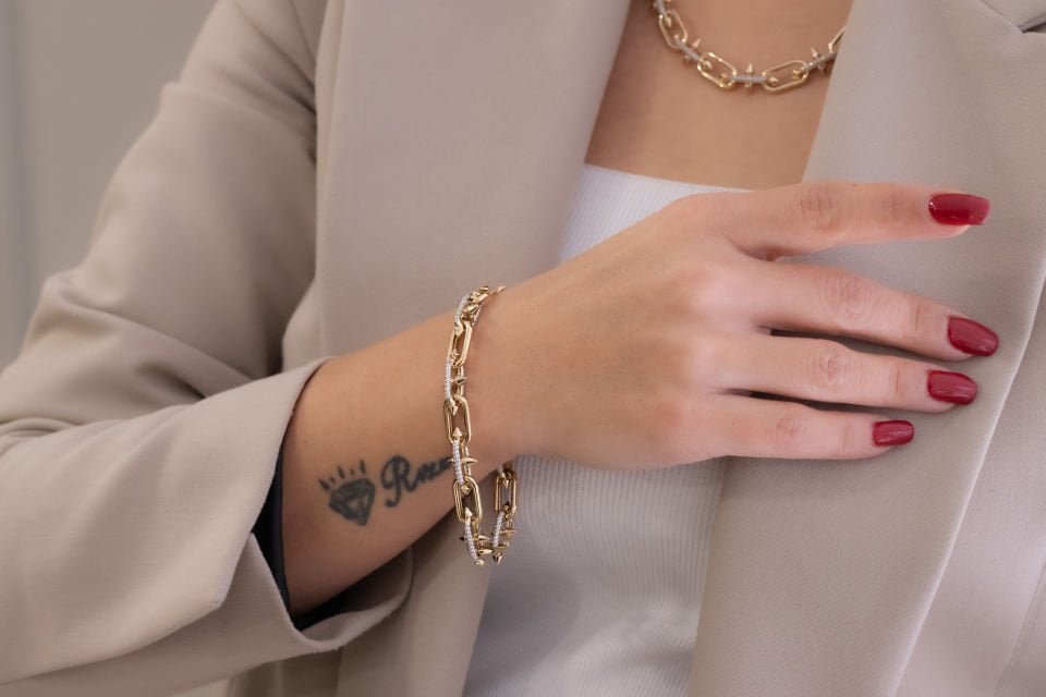 CELESTE TAŞLI ALTIN BİLEKLİK