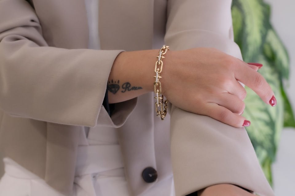 CELESTE TAŞLI ALTIN BİLEKLİK