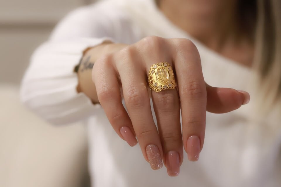 TUĞRALI FANTEZİ ALTIN YÜZÜK