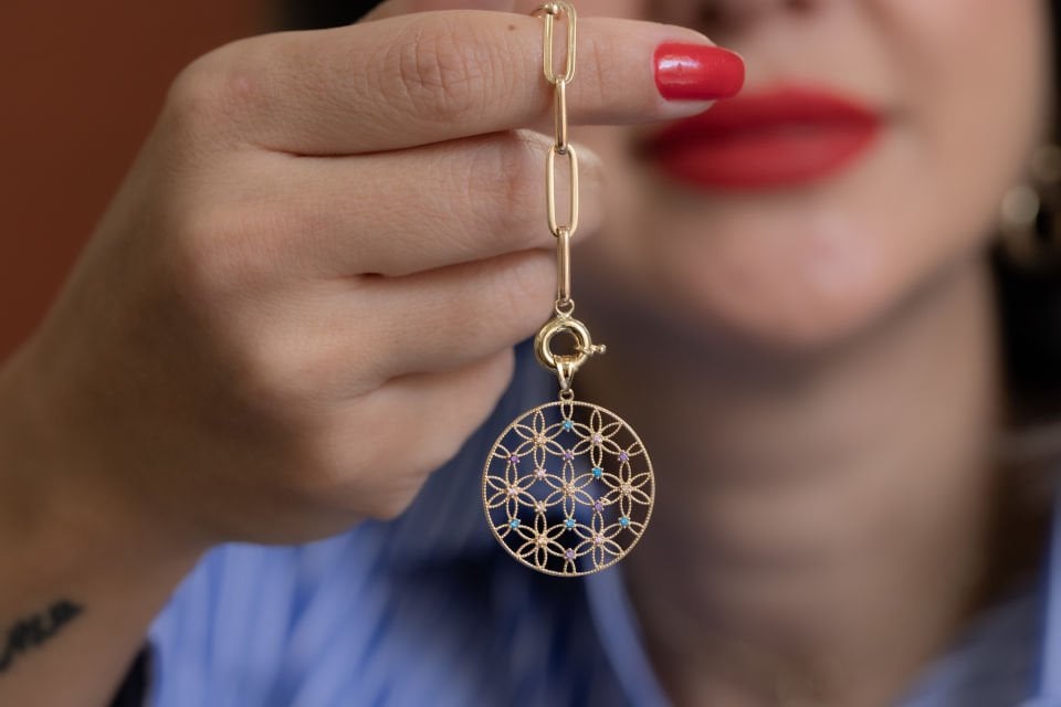 YAŞAM ÇİÇEĞİ ALTIN KOLYE UCU