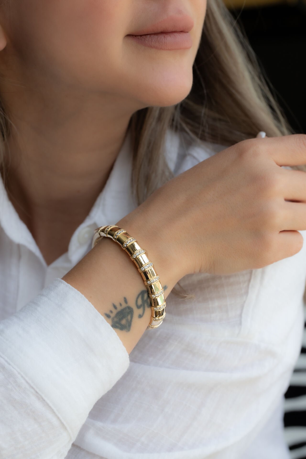 TASARIM TAŞLI KELEPÇE BİLEZİK