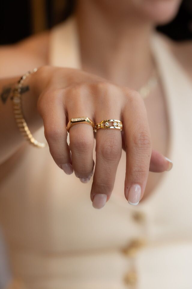 MİNİMAL TAŞLI ALTIN YÜZÜK