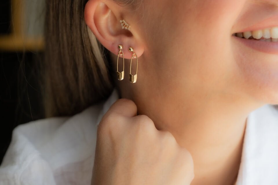 ÇATAL  İĞNE ALTIN KÜPE