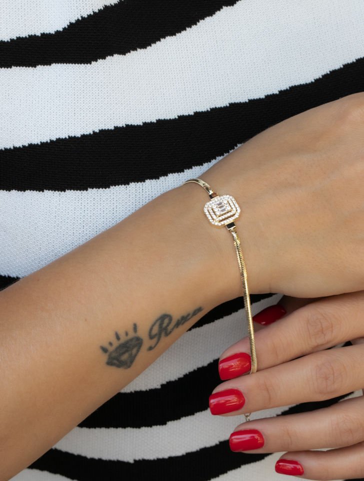 BAGET TAŞLI ALTIN BİLEKLİK