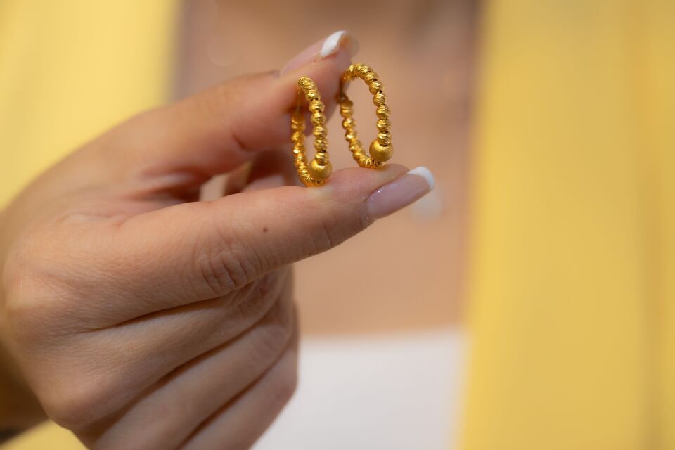 DORİKALI HALKA ALTIN KÜPE