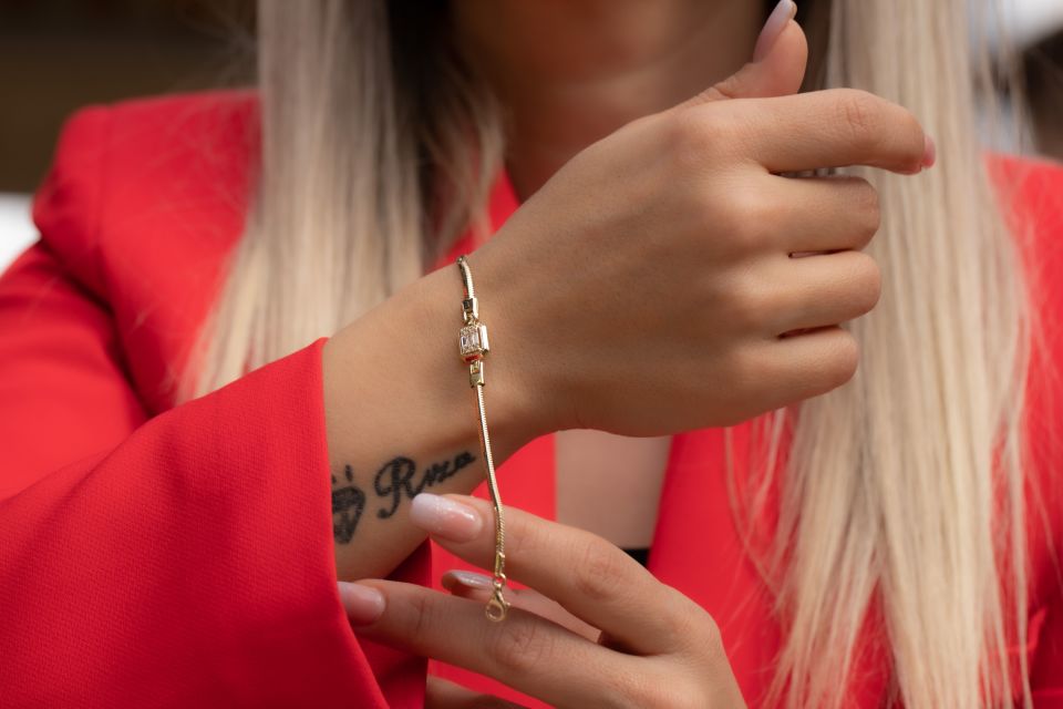 BAGET TAŞLI ALTIN BİLEKLİK