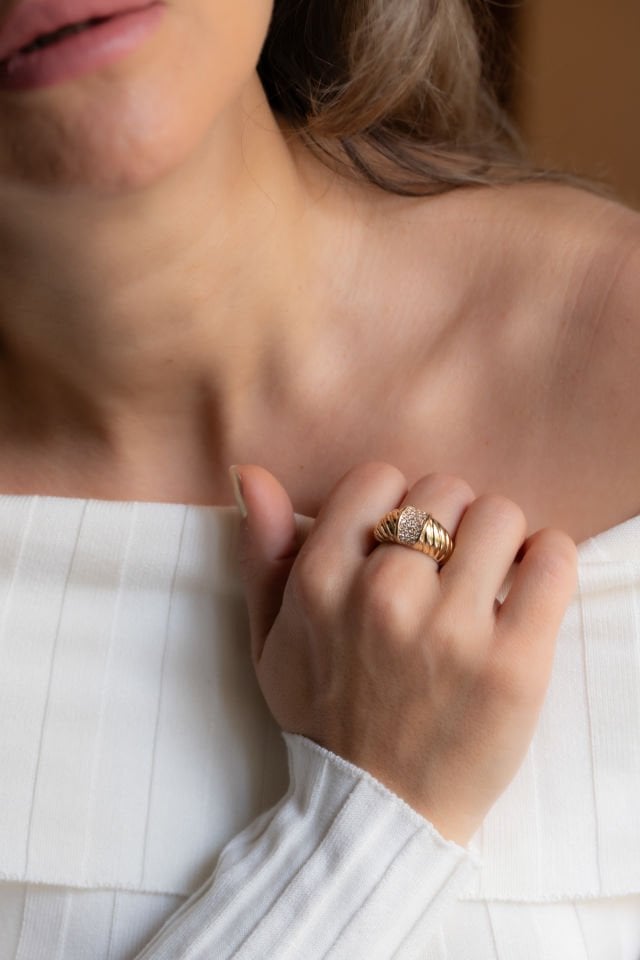 TAŞLI BURGU ALTIN YÜZÜK