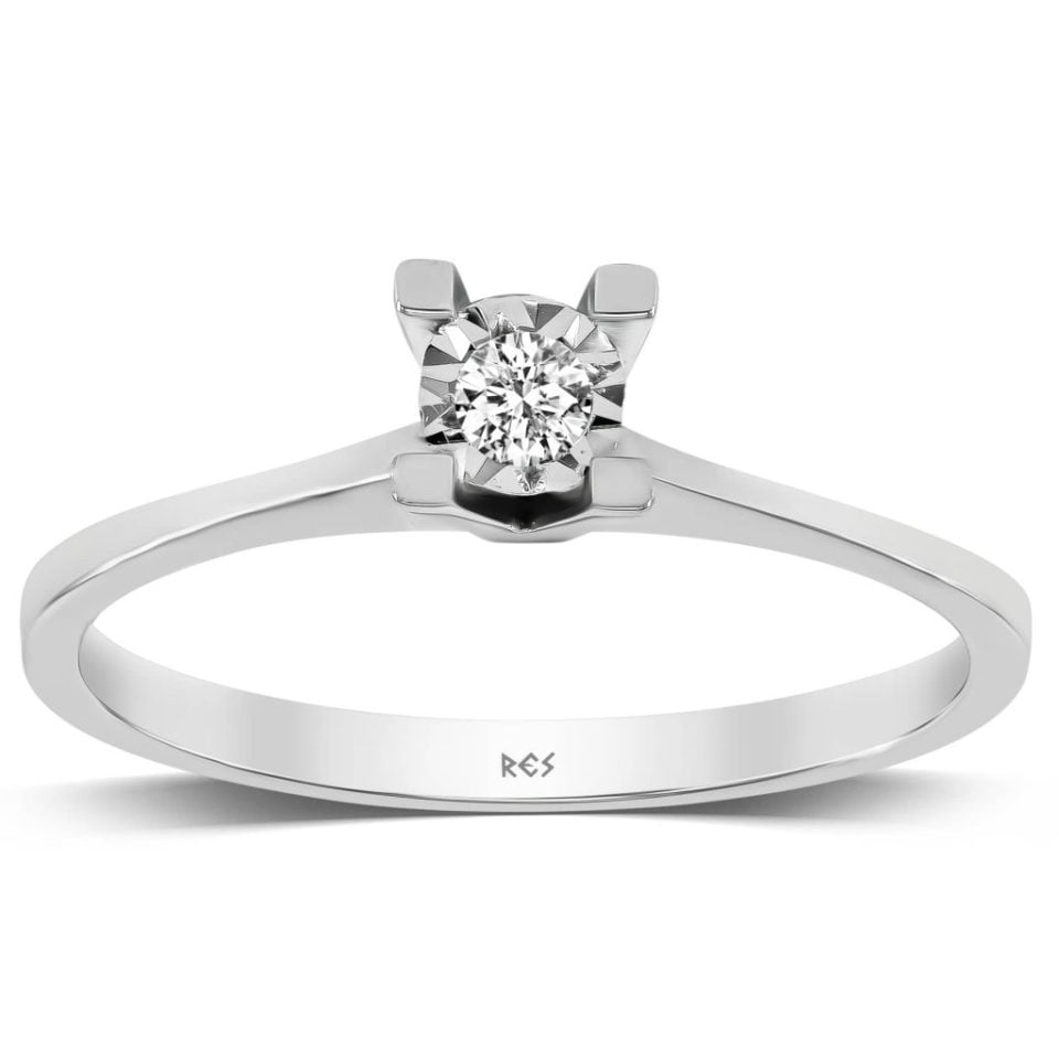 0.05 KARAT PIRLANTA TEKTAŞ YÜZÜK