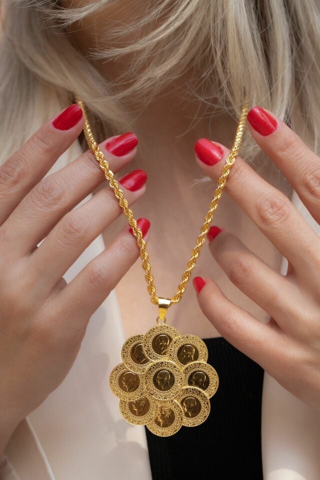 DOKUZ ÇEYREKLİ ALTIN KOLYE UCU