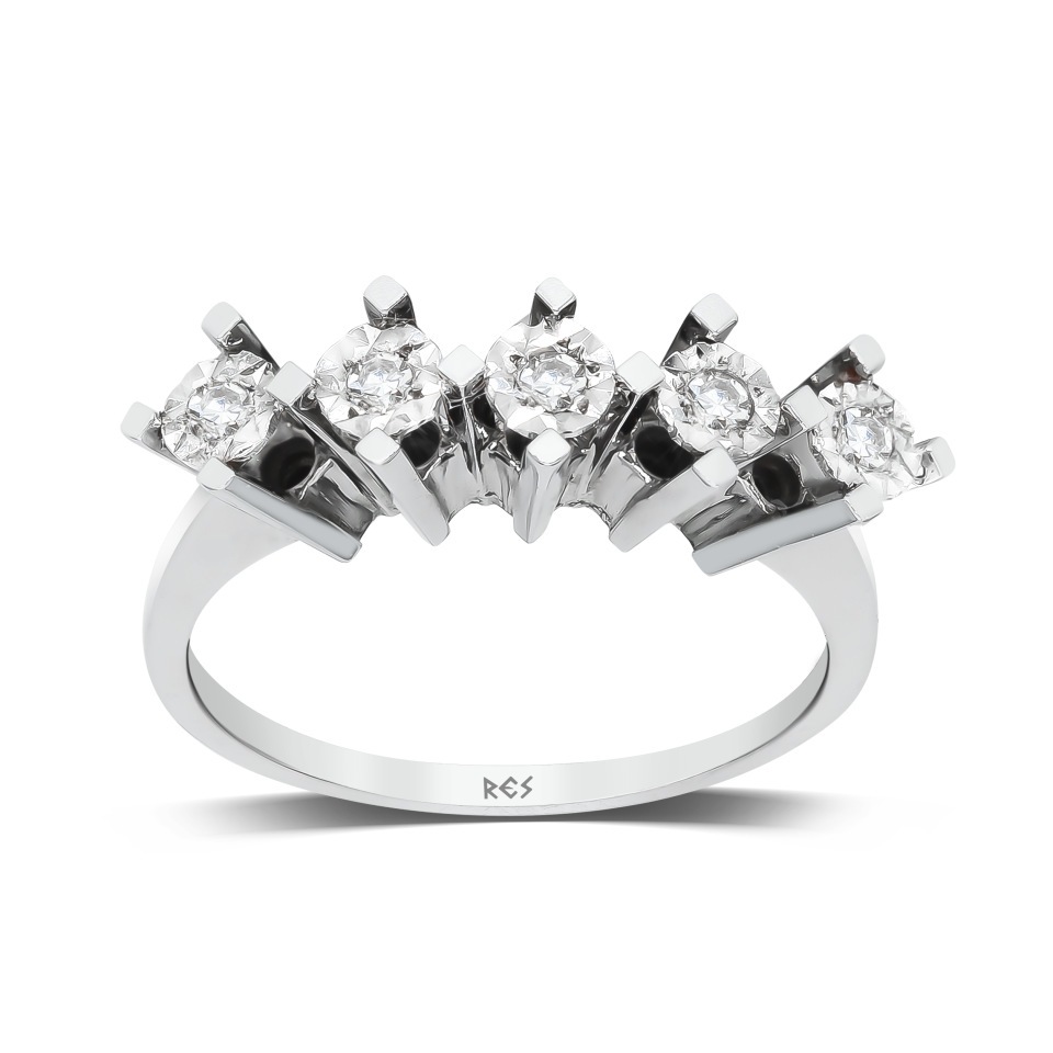 0,10 Karat Pırlanta Beştaş Yüzük