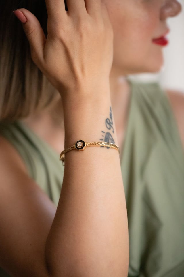 İTALYAN TEKTAŞ KELEPÇE BİLEZİK