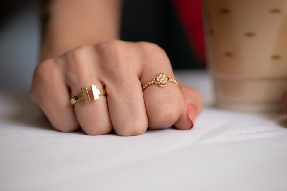 ÇİÇEK DETAY ALTIN YÜZÜK