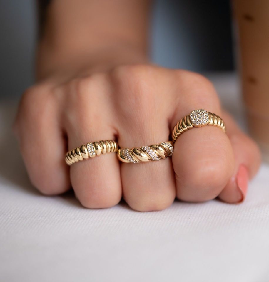 TAŞ DETAY BURGU ALTIN YÜZÜK