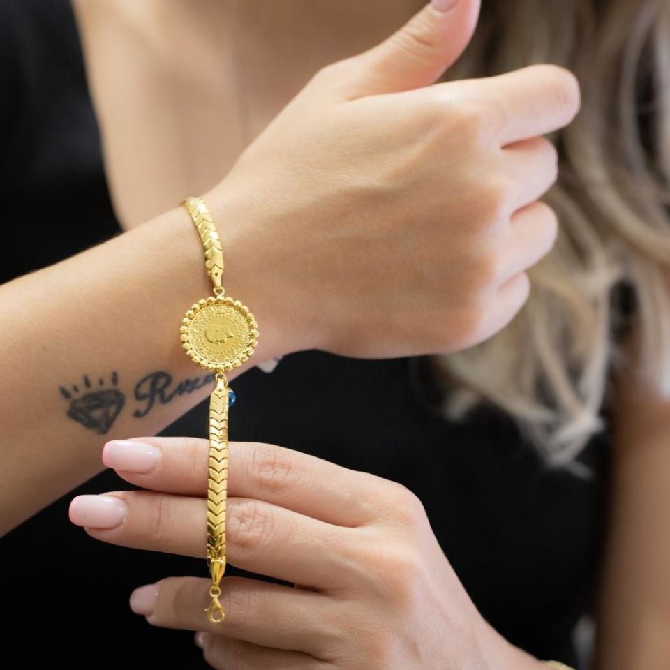 ZİYNETLİ DORİKALI ALTIN BİLEKLİK