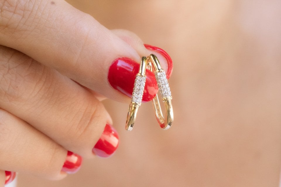 GEOMETRİK ALTIN KÜPE